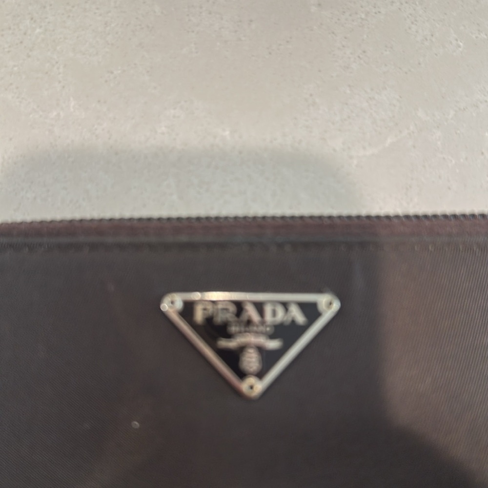 Authentic Prada Brown Nylon Wallet with Zip. - Picture 2 of 8